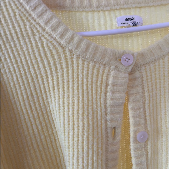 Aerie Light Yellow Women's Cardigan - Picture 5 of 5